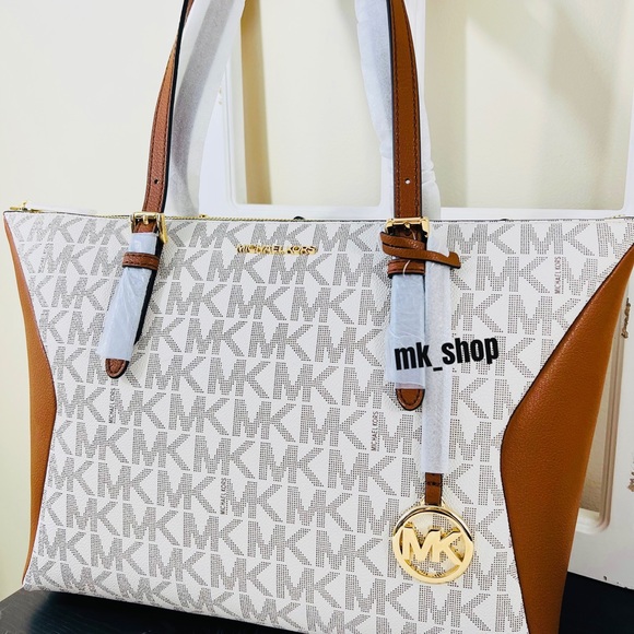 Michael Kors Coraline Large Logo and Leather Tote Bag - Picture 2 of 13